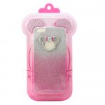Wholesale iPhone 7 Minnie Bow Diamond Glitter Necklace Strap Case (Purple)